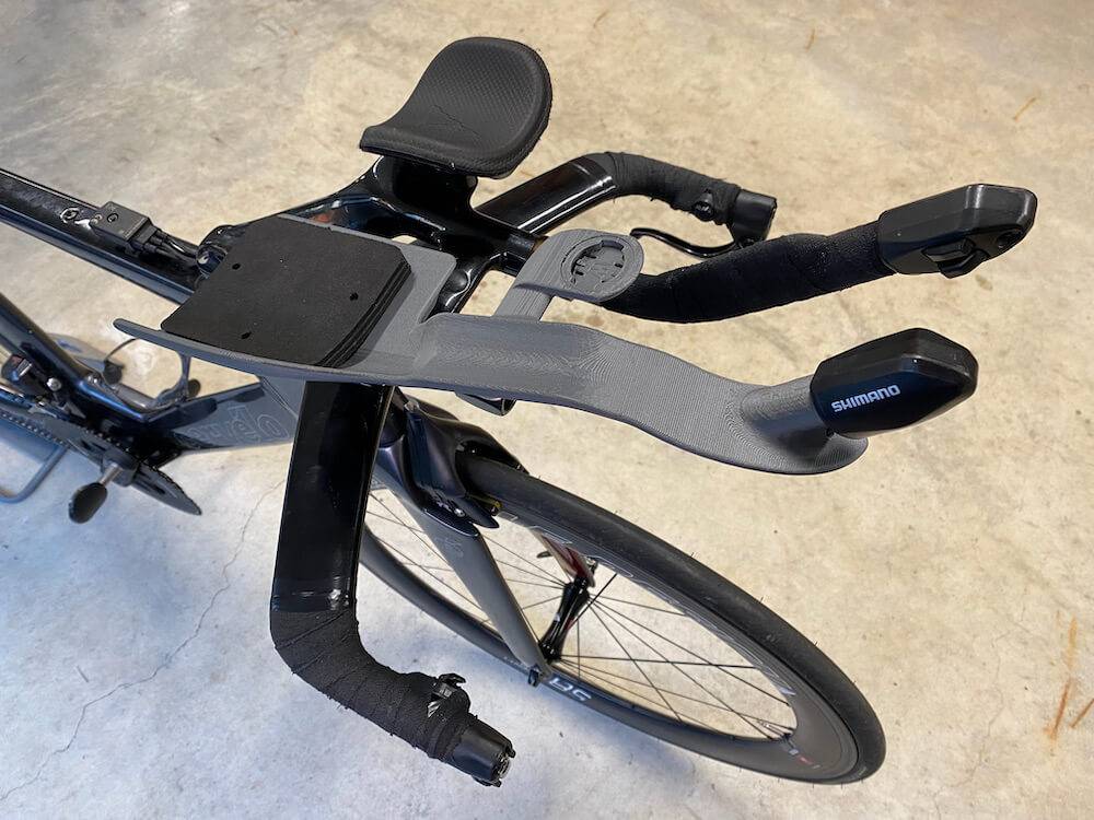 An early prototype fitted to our Cervelo P5 test bike (October 2021)